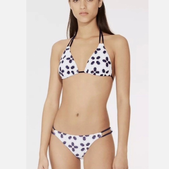 Tory Burch Triangle Bikini Set – Ivory Beetle Print | Size Small | NWT - Picture 1 of 10
